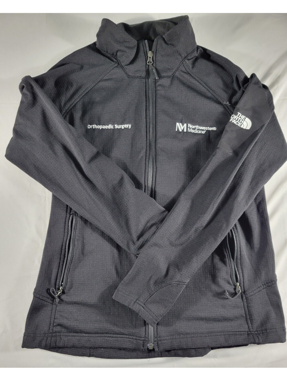 The North Face Women’s L Black Softshell Full Zip Short Jacket Logo Chicago